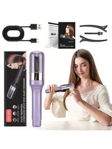LEATVOOK Professional Electric Hair Straightener & Split-End Trimmer, Automatic Hair Clipper, Portable USB Rechargeable Hair Styling Tool For Smooth Hair 500mAh.Best Mother's Day And Valentine's Day Gifts. - Bright - View 6
