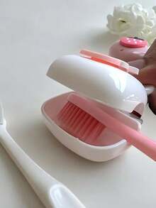 Bộ hộp đựng bàn chải đánh răng Dopamine & vỏ bảo vệ hoạt hình - Hộp đựng bàn chải đánh răng du lịch rực rỡ với lỗ thông gió, phù hợp cho gia đình, ký túc xá và du lịch, với họa tiết dâu tây hoạt hình | Hộp đựng đầu bàn chải đáng yêu, lý tưởng để sắp xếp phòng tắm, vật dụng cần thiết cho sinh viên đại học, du lịch gia đình - Nhiều màu - Xem 9