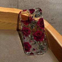 Funda transparente para teléfono Red Rose, adecuada para Apple  16/11/12/13/14/15pro/15 Plus/15 Promax/7plus/8plus/X/Xs Max/Xr/11pro/12pro/13pro/14pro/12mini/13mini/11promax/12promax/13promax/14promax/14plus/6/6s/6plus/7/8/16Pro/16plus/16promax. Una funda de cuerpo completo ofrece protección superior para tu teléfono. - 1 pieza - Ver 7