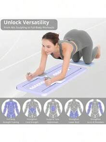 Foldable Fitness Board/Multifunctional Abs Training Board Foldable Home Pilates Training Board Equipped With Kneeling Pad And Timer For Abdominal And Core Strength Training Multifunctional Abs Training Board/Full Body Equipment Trainer With Elbow Support. Multifunctional Abs Training Board For Abdominal And Core Strength Training. Pink, Black, Purple/Halloween/Christmas/Thanksgiving//Valentine's Day Can Send Fitness Exercise - Multicolor - View 7