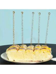 200/100/50/20/10pcs Elegant Gold Glitter Swizzle Sticks, Transparent Crystal Cocktail Stirrers - Ideal For Cocktails, Desserts And Coffee - Perfect For Christmas, Weddings, Birthdays And More - 7.24 Inch Plastic Mixer, Valentine's Day Gift, Party, Birthday - Multicolor - View 5