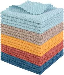 Microfiber Dish Cloth For Washing Dishes, 2025  Kitchen Cleaning Cloths, 5 Color Assorted 12Inchx12Inch 10 Pack - Assorted Color-3 - View 8