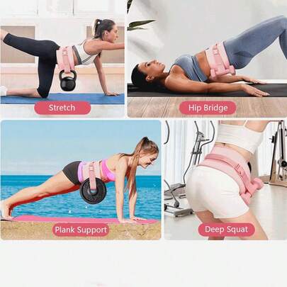 1pc Yoga Dumbbell Waist Trainer Belt, Glute Bridge Assist Band, Butt Lift Resistance Band, Non-Slip Weight Bearing