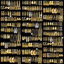 Bộ 12/24/36/48/60/72 chiếc Bộ khuyên tai kim loại thanh lịch cổ điển dành cho nữ, thích hợp đeo hàng ngày và dự tiệc, quà tặng ngày lễ (Giao hàng ngẫu nhiên) - Vàng - Xem 8