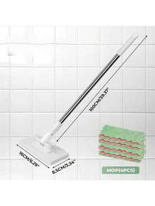 1个迷你免手持拖把，配有可拆卸拖布，自动投放干湿两用拖布，可重复使用的挤压式拖把架。适用于干湿两用一次性拖布，可用于清洁家居地面、墙壁、浴室、卫生间、角落、窗户等多种表面。小巧灵活，是居家好帮手。