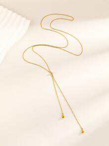 1pc Minimalist Round Stainless Steel Pendant Necklace, Stylish & Versatile Everyday Wear For Women, Birthday Gift - necklace - View 11