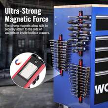 Tool Organizer/TrayWORKPRO Organizador de destornilladores magnéticos y organizador de llaves organizador de herramientas magnético de riel de aluminio soporte de herramientas organización de caja de herramientasTool Organizer/Tray - 3 - Ver 3