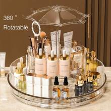 Makeup Organizer 360 Rotating Dresser - Innovative Storage Solution For Bathroom Cosmetics And Skincare - Organize, Display, And Protect Your Makeup Collection - 預設 - 查看 3