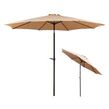 Elegant 300 X 245 Cm Double-Glass Garden Parasol With Crank And 8-Fold Ribs: Innovative Suspension System, Double-Layer Waterproof Fabric And Tilt Adjustment For Patio And Garden (Khaki) - Khaki - View 10