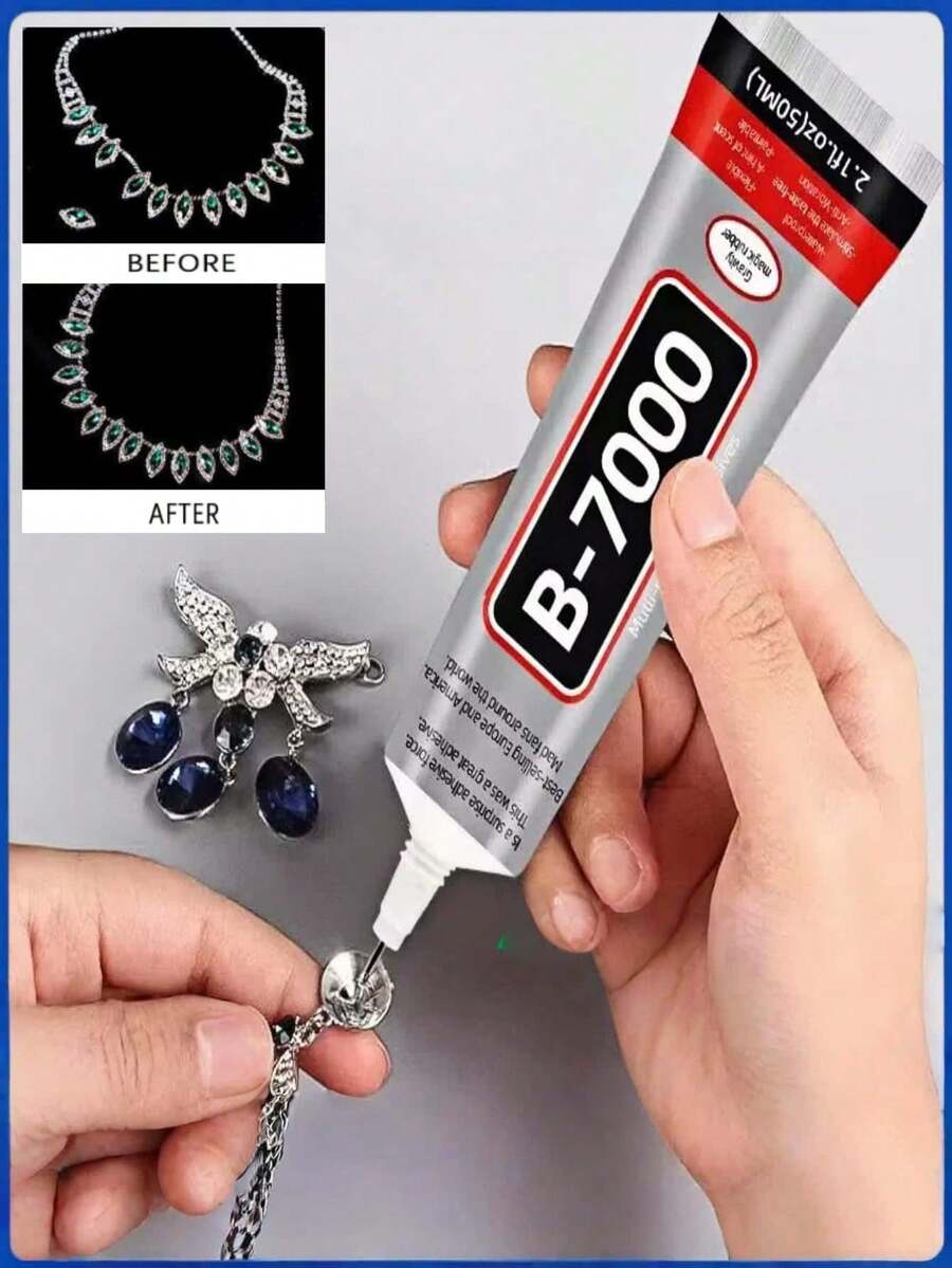 50ml/110ml B7000 Jewelry Glue, Transparent Seamless Needle Tip, Suitable For Jewelry Embedding, Jade Repair, Pearl Earrings, Amber, Jadeite, Gemstone Pendant, Strong Adhesive, Resin Glue, Sealant, Suitable For DIY Crafts, Product Upgrade, Product Packaging Changes, Same Effect, Random Delivery Of New And Old Models - Multicolor - View 1
