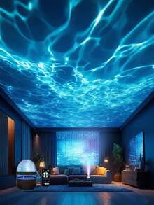 1 pieza Luz de proyección de ondas de agua controlada por control remoto, Luz de proyección de reflejo de agua, Bola mágica LED Luz de noche, Alimentada por USB, Luz de agua que brilla en la oscuridad para interior, Decoración de techo para sala de cine en casa, Adecuada para decoración de dormitorio, decoración del hogar, decoración de pared para fiestas, decoraciones de fiesta y regalos de cumpleaños