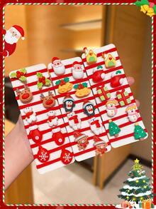 10pcs/Set Cute Christmas Hair Scrunchies, Featuring Santa Claus, Reindeer & Other Christmas Elements, Perfect Christmas & New Year Gift For Girls, Ideal For Holiday Hairstyles