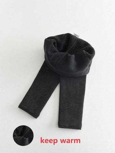 1pc Girls' Thick Warm Comfortable Leggings, Autumn/Winter