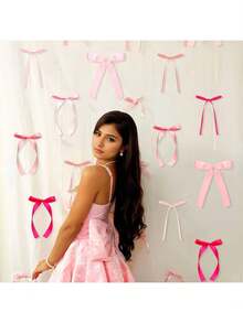 12pcs Pink Bow Wall Decor, Bow Garland Suitable For Birthday, Bridal Shower, Bachelorette Party, Gender Reveal Party - Multicolor - View 4