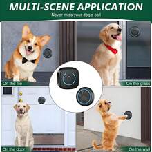 Dog Door Bell For Potty Training, Smart Wireless Doggie Doorbell To Go Outside, 1000 Feet Long Range With IP65 Waterproof Super-Light Touch Button, 60 Melodies & Adjustable Volume - 黑色 - 查看 2