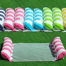 1pc Adult Inflatable Pool Float Hammock Chair, Versatile Striped Pattern Water Floating Device For Pool Party, Beach, Summer Recreation - Multicolor - View 5