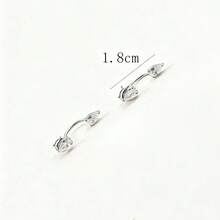 2只装不锈钢白色锆石耳钉，女士亚克力医用钢螺旋耳骨耳环 - earring - 查看 11