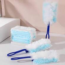 5片装+1个替换手柄静电除尘布 - 360°多表面覆盖一次性PP静电清洁布，适用于家居、汽车、电子产品、键盘和家具 - 兼容大多数静电除尘器 - 彩色 - 查看 2