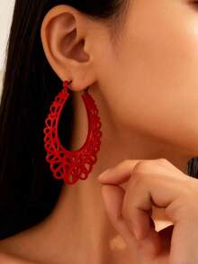 1 Pair/Set Elegant Vintage Style Hollow Metal Golden Pearl Earrings Set, Suitable For Women's Daily Wear - Multicolor - View 10