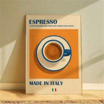 1 st kaffetryck, digitalt tryck med italiensk espresso, väggkonst med kaffe, modern köksinredning, minimalistisk väggkonst med kaffe, kaffeälskare, posters med kanvasmålning väggkonst rumsinredning heminredning orammat
