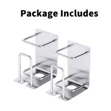 Stainless Steel Adhesive Wall Mounted Toothbrush Holder, 3 In 1 Organizer For Toothbrush, Toothpaste, And Cup (Silver (2 Pack)){Inchcolor_nameinch:InchSilver(2Pack)Inch} - Silver(2Pack) - View 7