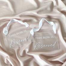1pc This Row Is Reserved Sign For Wedding Ceremony, This Seat Is Reserved Sign, Reserved Row Acrylic Sign For Chair, Acrylic Reserved Seat Sign - Multicolor - View 10