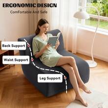Compressed Lazy Sofa In A Box, Boneless Couch Comfy Single Corduroy Sofa Chairs For Living Room, Bedroom ,Office, Apartment, No Assembly Required - 深灰色 - 查看 4