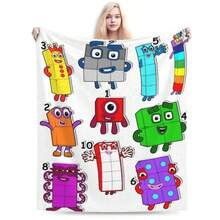 Numberblocks Math Adventure Flannel Throw Blanket Colorful Educational Character Design Soft Warm Lightweight Blanket For Kids Playroom Classroom Nursery Bedroom Couch Learning Time Gift For Boys Girls Children Fans Birthday Christmas Educational Present, Versatile Shawl/Blanket: Durable, Comfy, Breathable, Easy-Care. Multi-Use: Bed/Sofa/Camp/Travel/Office/Car/Desk. Events: NY/V-Day/Fall/StPats/Halloween/Tgiving/Xmas/Solstice/Easter/Mom&Dad/July4/LaborDay. Patterns: Cheetah/Stripe/Plaid/Houndstooth/Geo/Animal/Botanical/Abstract/US Flag/Holiday Plaid. Types: Throw/Stitch/Hand-Stitched/Thermal/Flannel/Microfiber/Bamboo. Fringe/Tassels/Poms. Fabrics: Sherpa/Chunky/Cable Knit. Features: All-Season, Light Warmth, Anti-Pilling, Gift-Wrap. - 多色 23 - 查看 15