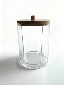 1 قطعة صندوق تخزين شفاف لسحنات المكياج وأعواد القطن، حامل محمول للمناديل المزيلة للمكياج مقاوم للغبار