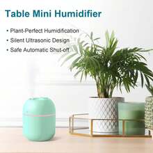 Portable Small Humidifier, USB Personal Desktop Humidifier For Car, Office Room, Bedroom, Auto Shut-Off, 2 Mist Modes, Super Quiet(220ml, Mint Green)1PCs - Mint Green 1pcs - View 3