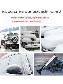 简洁方便，多区域多功能汽车玻璃雪铲冬季除雪工具冬季玻璃除霜除冰伸缩雪铲 - 黑與白 - 查看 3