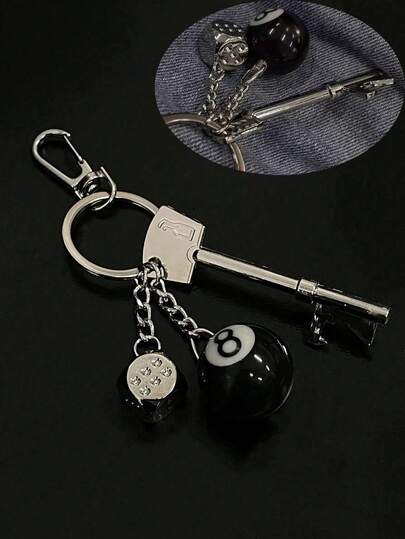 Llavero de lujo ligero de aleación de zinc de alto valor - Con abridor de botellas y diseño de billar, adecuado para llaveros de hombres y mujeres. Llavero con abridor de botellas, accesorios para automóviles/decoración de cintura/colgante de bolso, regalo ideal para el Día del Maestro/regalo creativo de Navidad, regalo de Año Nuevo