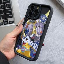 Funda de Teléfono de Lujo y Moda Anime Gabumon para 17 16 16e 15 14 13 12 11 Pro X XR XSMAX 8 e Plus, Nueva Cubierta Trasera Suave Creativa con Protección de Lente Escalonada17  17promax - Negro - Ver 4