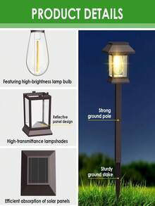 [Super Bright Solar Path Lights] Super Bright 12 Pack Outdoor Solar Path Lights - 20-120 Lumens, Large Solar Garden Lights For Yard, Walkway, Landscape Lighting,100mah. - 暖光 - 查看 8