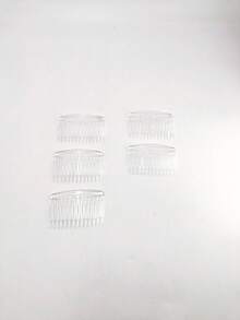 5 قطع/عبوة مشط جانبي أنيق من البوليسترين الصلب، مناسب للارتداء اليومي، إكسسوارات شعر، مشط شعر، تاج للرأس - متعدد الألوان - مشاهدة 7