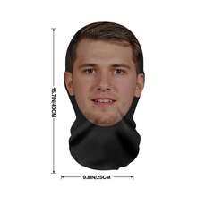 3D Celebrity Full Face Mask | Funny And Humorous Role-Play Costume Accessory | High-Elasticity Polyester Fiber | Breathable Full-Face Cover With Sporty Style | Wind-Resistant For Outdoor Activities And Cycling | Perfect For Costume Parties, Christmas, Halloween And Carnival Celebrations-1Pack - 黑色 - 查看 2