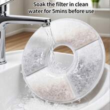 4pcs/8pcs/12pcs Pet Fountain Filter, 4 Grids Round Replacement Filters, Compatible With Cat Fountain, Activated Carbon Filter, Suitable For Automatic Pet Drinking Fountain, Cat & Dog Water Dispenser Accessories - Round - View 6