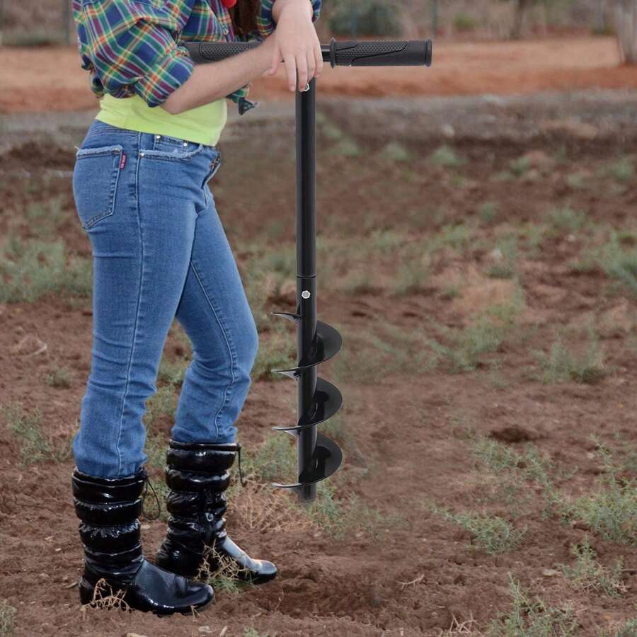Hand Post Hole Digger T-Shaped Garden Manual Earth Auger Drill Planting Trees - Default - View 1