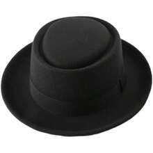 1 szt. Modny męski kapelusz fedora, 100% poliester i superelastyczne włókno, regulowany okrągły kapelusz jazzowy Pork Pie, materiał nieelastyczny, pranie ręczne – męski dodatek modowy