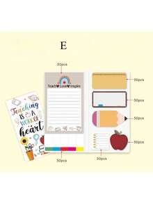 50pcs/Set Christmas Cartoon Theme Memo Pad Stationery Sticky Notes For Office Use - Multicolor - View 9