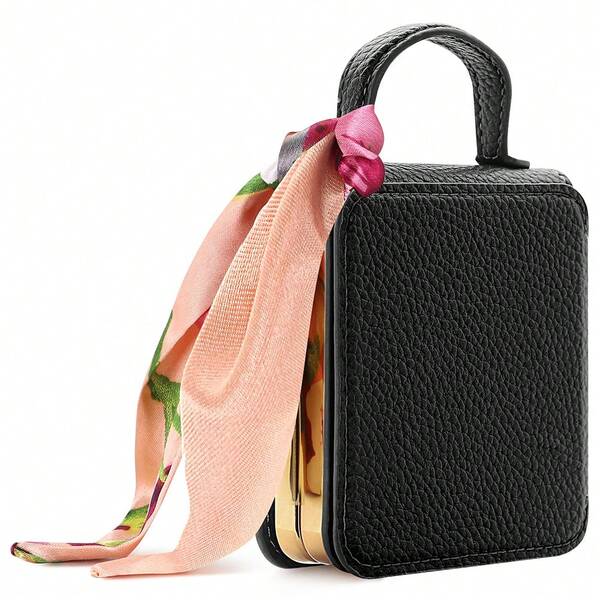 VIETAO With Mirror Design Fashion Electroplated Portable Hand Holder Leather Phone Case Compatible With Samsung Galaxy Z Flip 7 6 5 4 3 Protective Cover