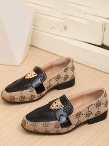 1 Pair 2026 New Spring/Summer Girls Slip-On Casual Shoes, British Style Breathable Flat Loafers - Khaki - View 7