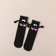 3D Eyes Cartoon Magnetic Design Christmas Socks - Cute Hand In Hand Small Leg Socks, Playful Holiday Socks, Valentine's Day, Thanksgiving, New Year, Novel Christmas Clothing, Christmas Enthusiasts, Gift Shoppers, Suitable For Various Festivals