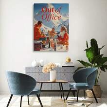1 pezzo Stampa da parete vintage Apres Ski, cartellone da ufficio fuori sede Apres Ski, Stampa di giornale/rivista Apres Ski, Arte per carrello bar vintage, Arte da parete invernale, Ufficio all'aperto, Decorazione da bagno e toilette in stile vintage, cartellone su tela stile cottage di campagna, Idea regalo perfetta per corridoio, 16x24 pollici, senza cornice