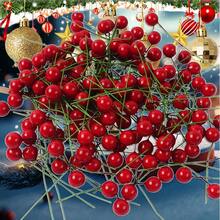 50 Stück Mini künstliche Beeren - rot, gold und silber, Faux Beerenzweige für DIY Bastelprojekte, Kranzherstellung, Geschenkverpackung, Weihnachtsbäume, Valentinstag Arrangements und Neujahrsfeiertag Dekorationen für Zuhause, ideal für festliche Bastelprojekte