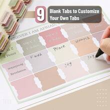 LHENGTT 75 Boho Theme Laminated Tabs For Women And Men, Study Bible Index, Book Labels - Multicolor - View 4