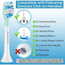 ZxcvReplacement Toot Ea  Pils Sonicare C3 P Plaque Control X9044/65 G3 Gum Care X9054/65 W3 4100 5100 6100 7500 C1 C2 Flexcare Clean EyW 6 Count WToothbrush Replacement Heads - 白色 - 查看 2