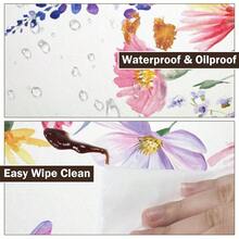 Water-Resistant Round Tablecloth With Elastic Edge For 40-44" Tables - 清新花香,色彩繽紛 - 查看 10