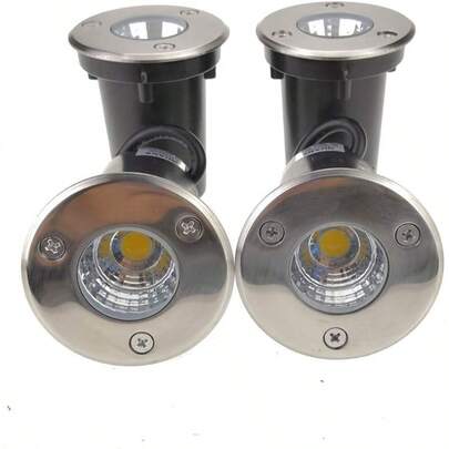 Step LightsQUANS Luz LED de 3 W 12 V 24 V CA bajo voltaje en el piso para exteriores luz LED de paisaje en el piso para cubierta escalón camino entrada jardín patio patio blanco cálido paquete de 4Step Lights