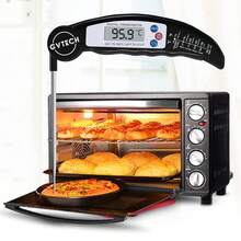 Termómetro de alimentos, GVTECH termómetro digital de lectura instant para carne, termómetro de cocina de sonda larga plegable con ° F/ ° C, perfecto para cocina, ahumador, barbacoa, baño de agua (negro) - 1 - Ver 8